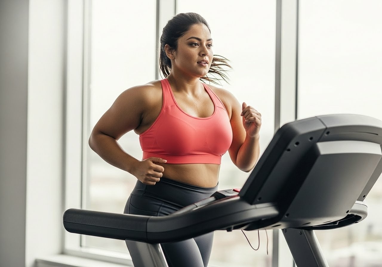 Woman staying active and healthy